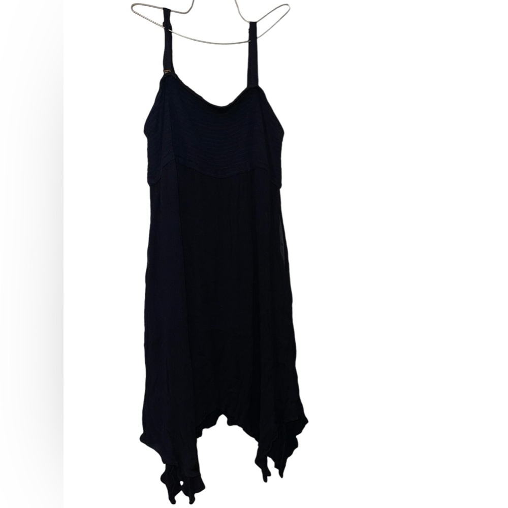 Torrid Black Midi Dress Uneven Hem Smocked Top, Size 2